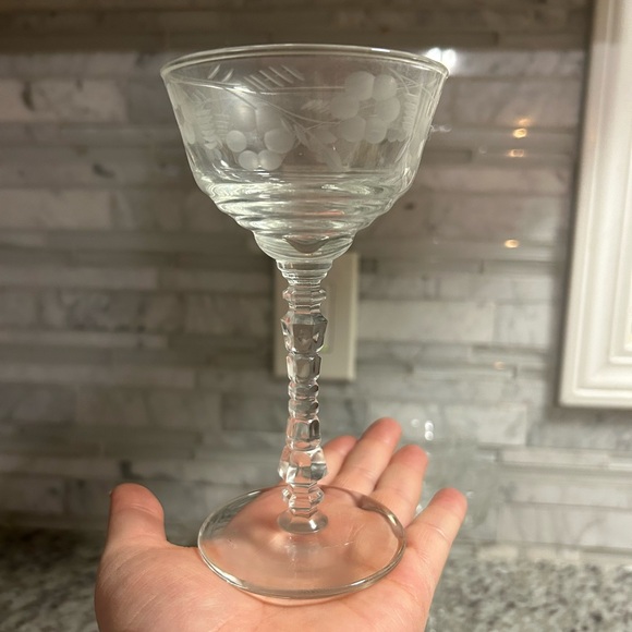 vintage Manhattan etched crystal glasses - Picture 1 of 6